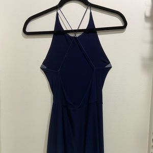 Navy Blue Cross Back Dress